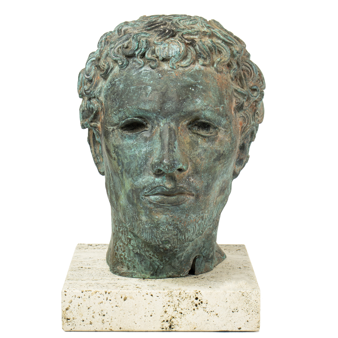 A GREEK OR ROMAN BRONZE PORTRAIT