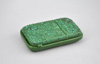 A Green Bakelite Cigarette Case