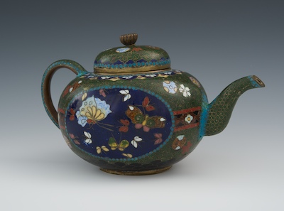 A Green Cloisonne Teapot 20th