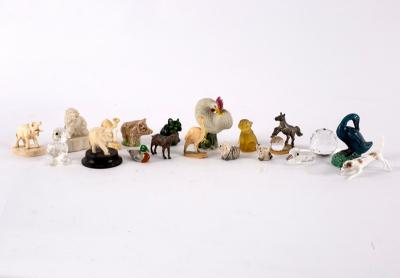 A green glass figure of a