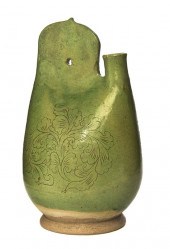 A Green Glazed Pottery Flask L