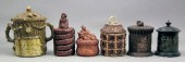 A green glazed pottery tree tr