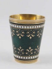 A green guilloche enamelled si