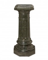 A GREEN MARBLE PEDESTALA green