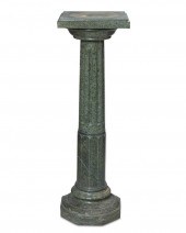 A GREEN MARBLE PEDESTALA green