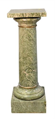 A GREEN MARBLE PEDESTALA Green