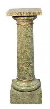 A GREEN MARBLE PEDESTALA Green