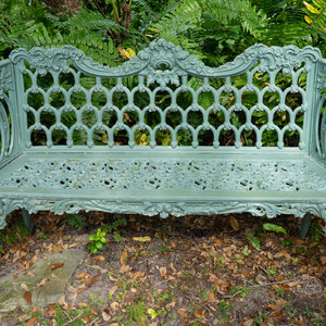 A Green-Painted Metal Garden
