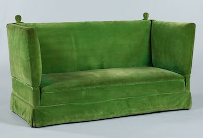 A Green Velvet Italian Love Seat In