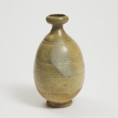 A Greenish Straw-Glazed Bottle