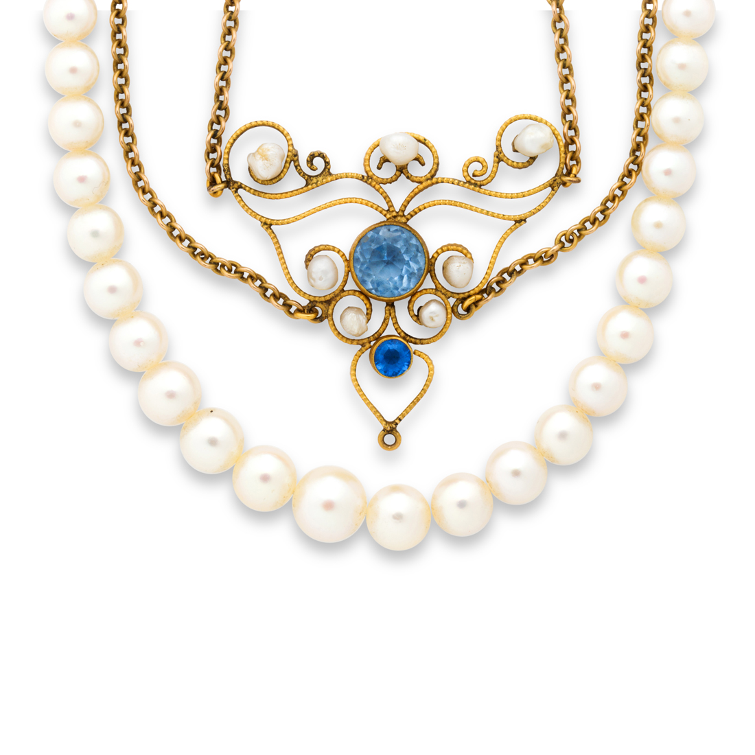 A GROUP GEMSTONE NECKLACES A