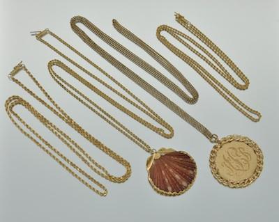 A Group Lot of Gold Chains and