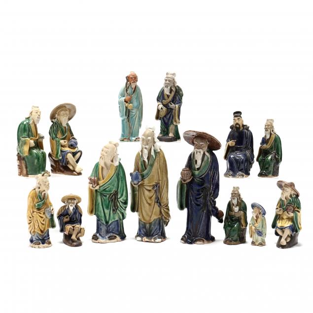 A GROUP OF (13) CHINESE MUD MEN