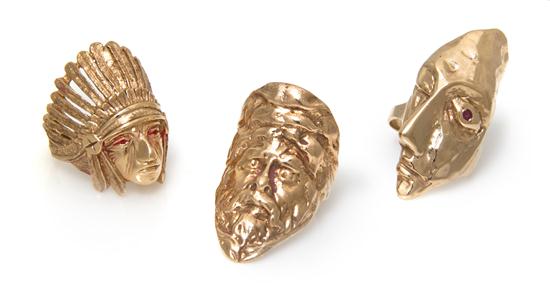 A Group of 14 Karat Yellow Gold