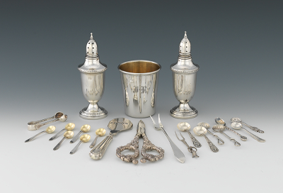 A Group of 21 Sterling Silver Table