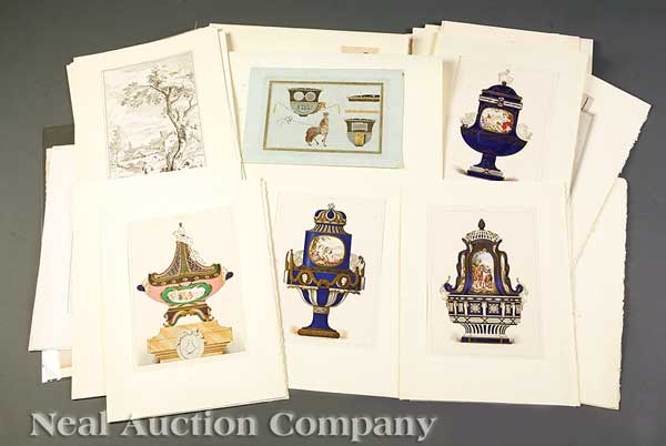 A Group of 50 Antique Prints of
