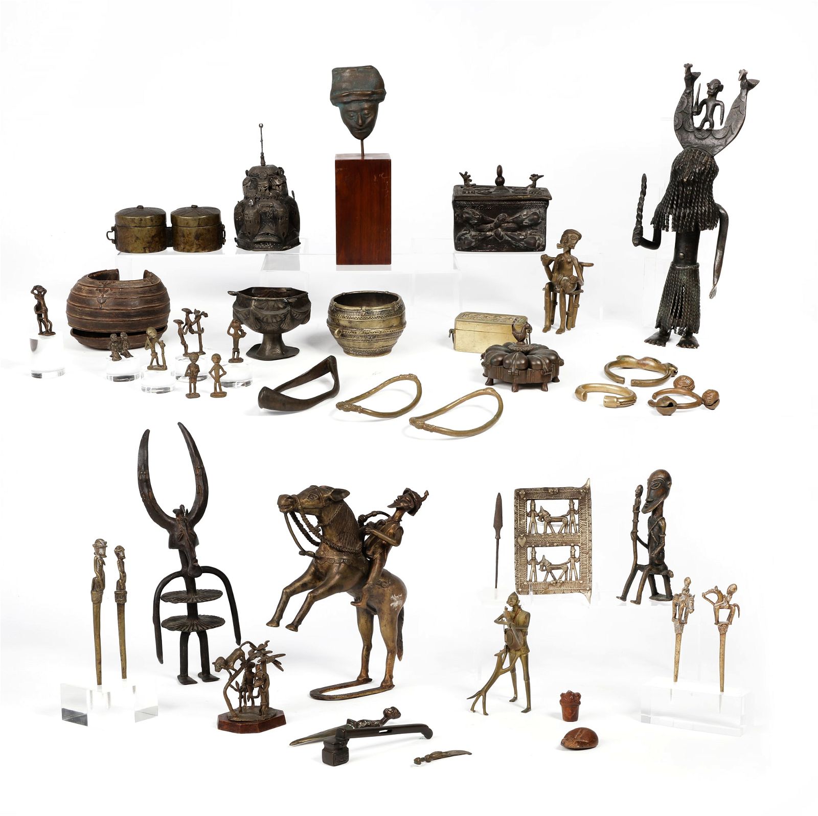 A GROUP OF AFRICAN TRIBAL METAL