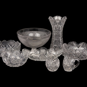A Group of American Cut Glass Table