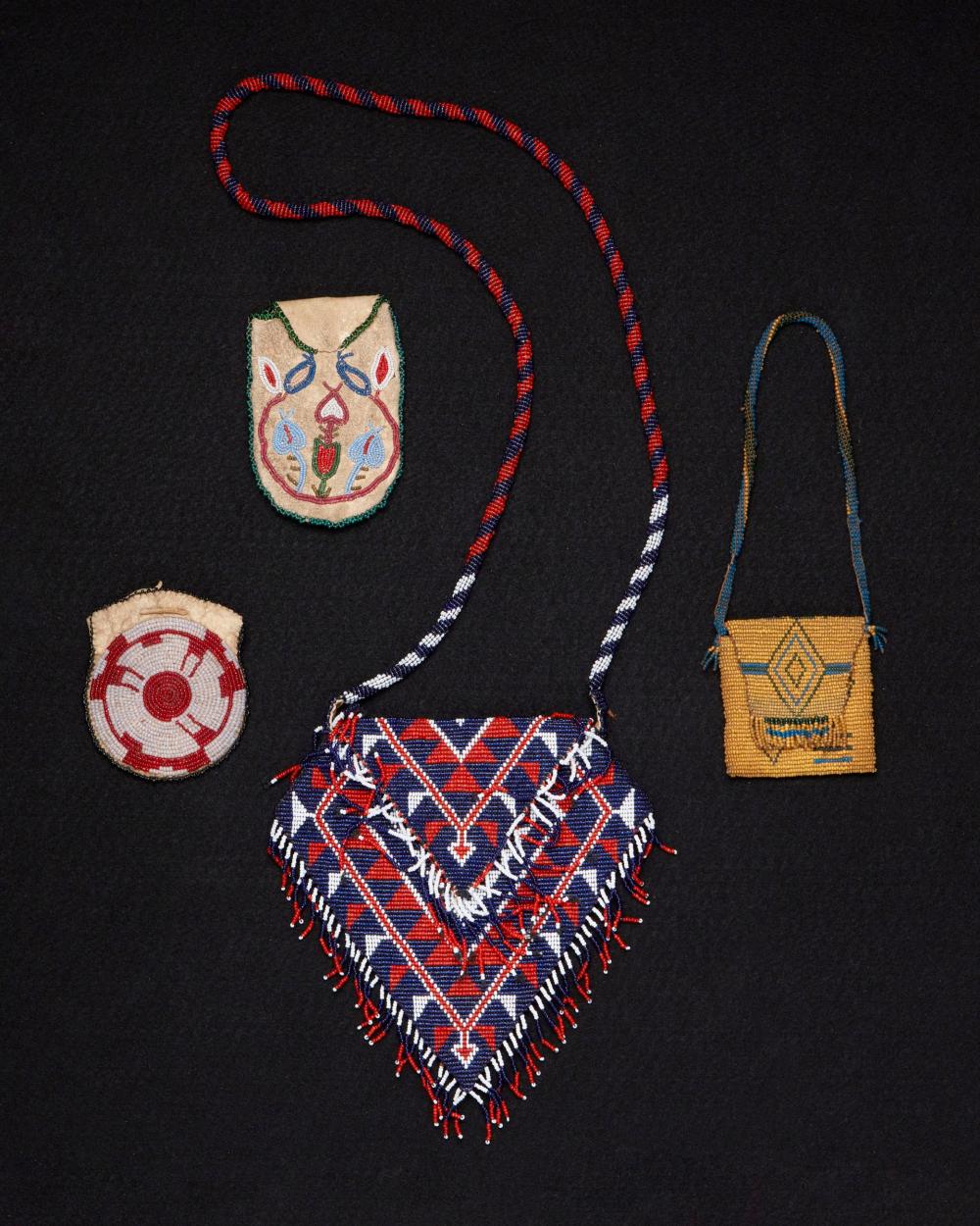 A GROUP OF AMERICAN INDIAN BEADED