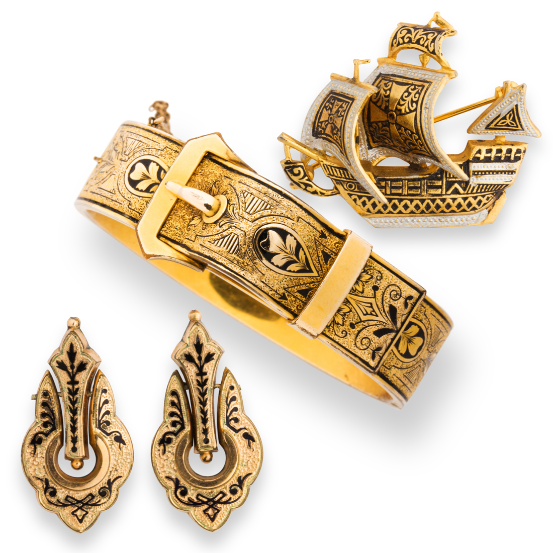 A GROUP OF ANTIQUE GOLD-FILLED