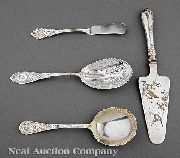 A Group of Antique Silver Serving