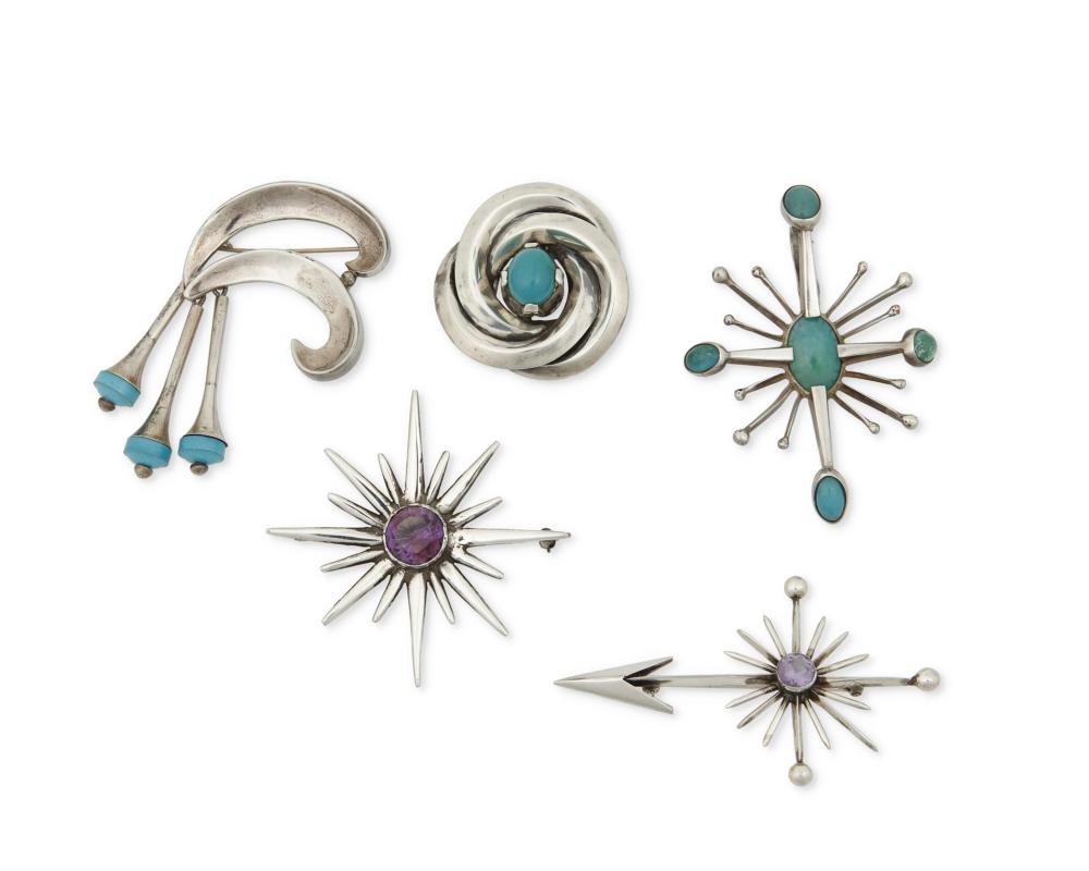 A GROUP OF ANTONIO PINEDA SILVER