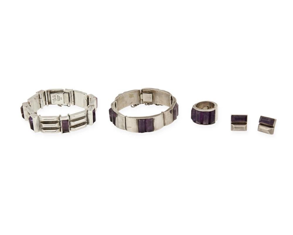 A GROUP OF ANTONIO PINEDA SILVER