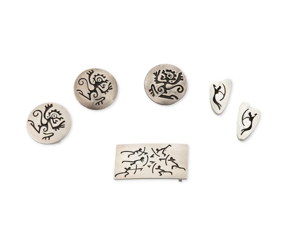 A GROUP OF ANTONIO PINEDA SILVER