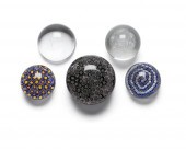 A GROUP OF ART GLASS PAPERWEIG