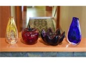 A group of art glass, includin