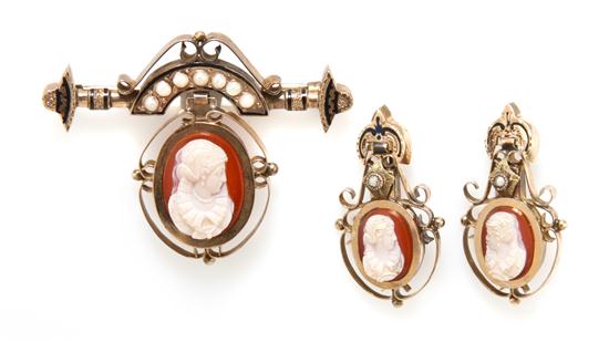 A Group of Art Nouveau 10 Karat