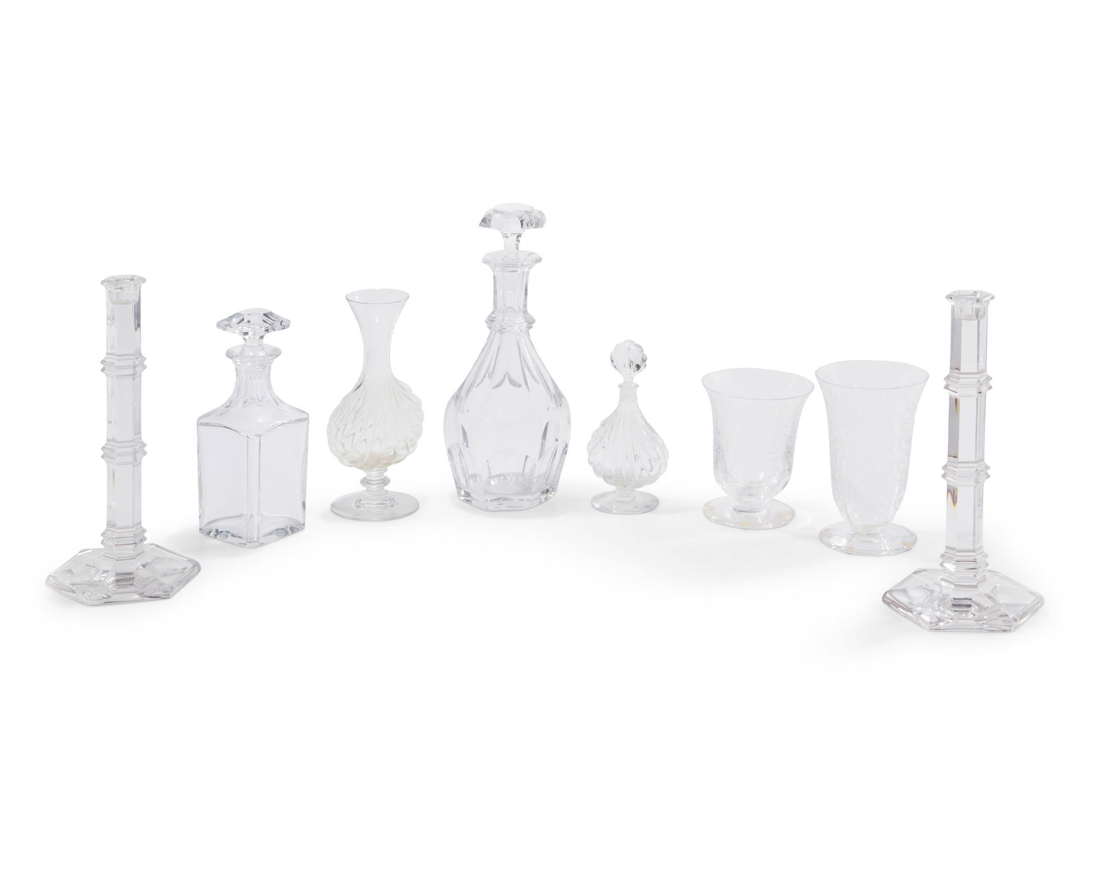 A GROUP OF BACCARAT GLASS TABLE
