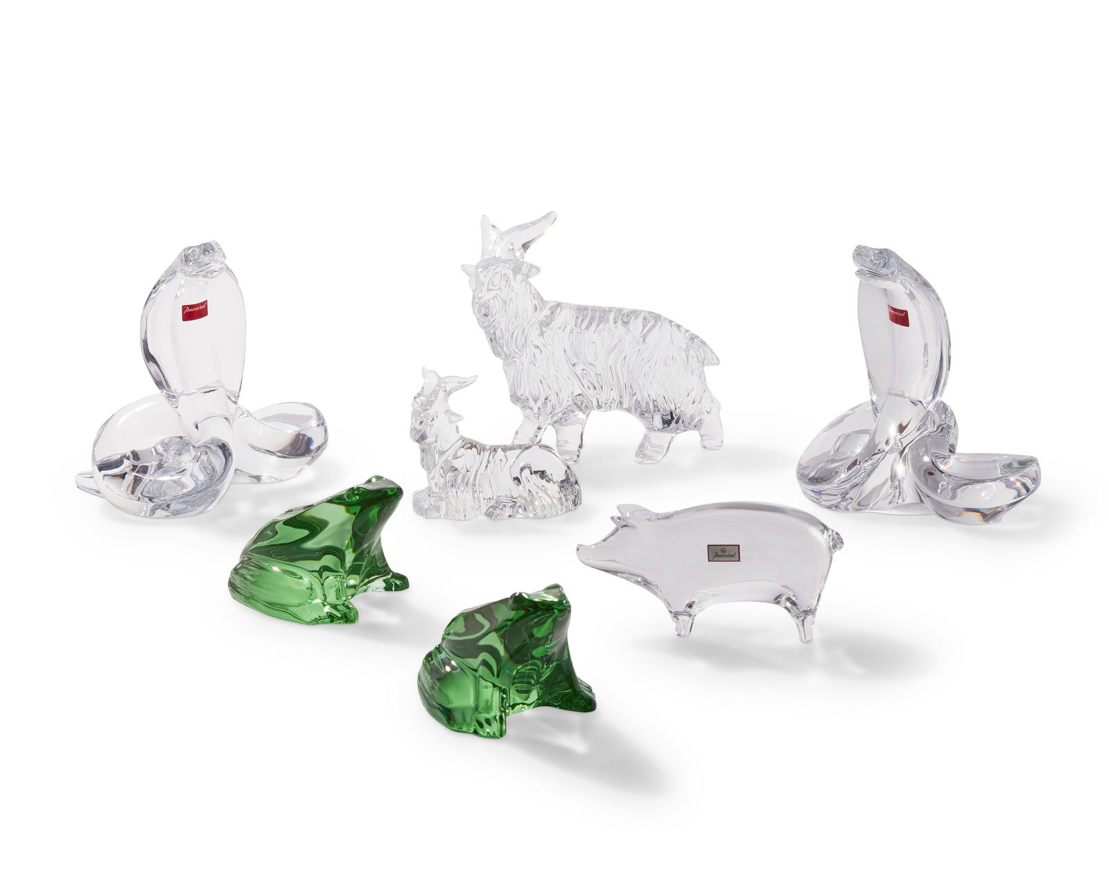 A GROUP OF BACCARAT GLASS ANIMAL