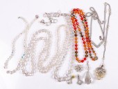 A group of beaded crystal and