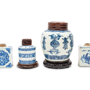 A Group of Blue and White Chinese