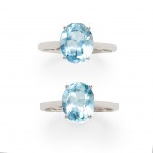 A GROUP OF BLUE TOPAZ AND FOUR