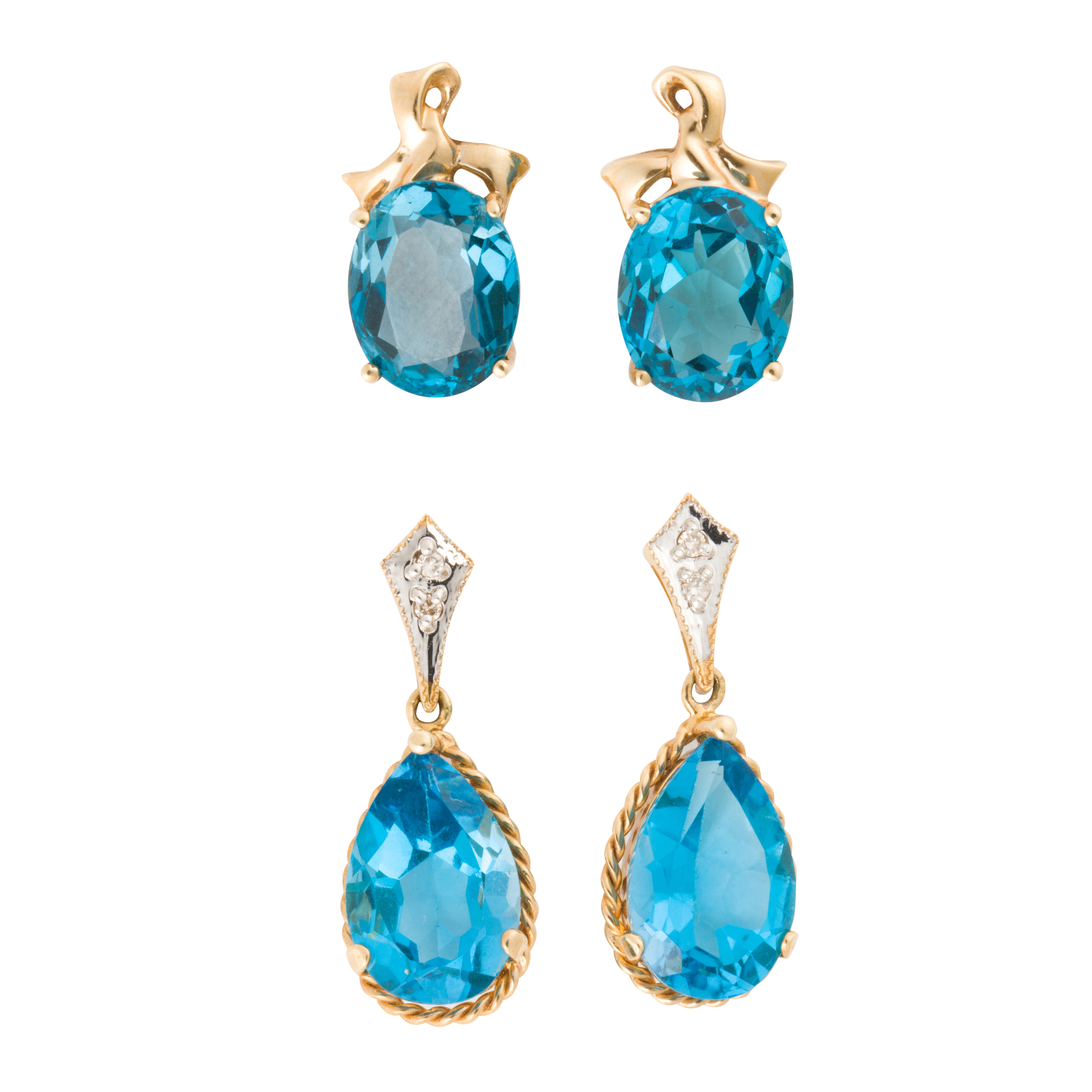 A GROUP OF BLUE TOPAZ AND