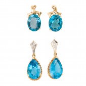 A GROUP OF BLUE TOPAZ AND FOUR