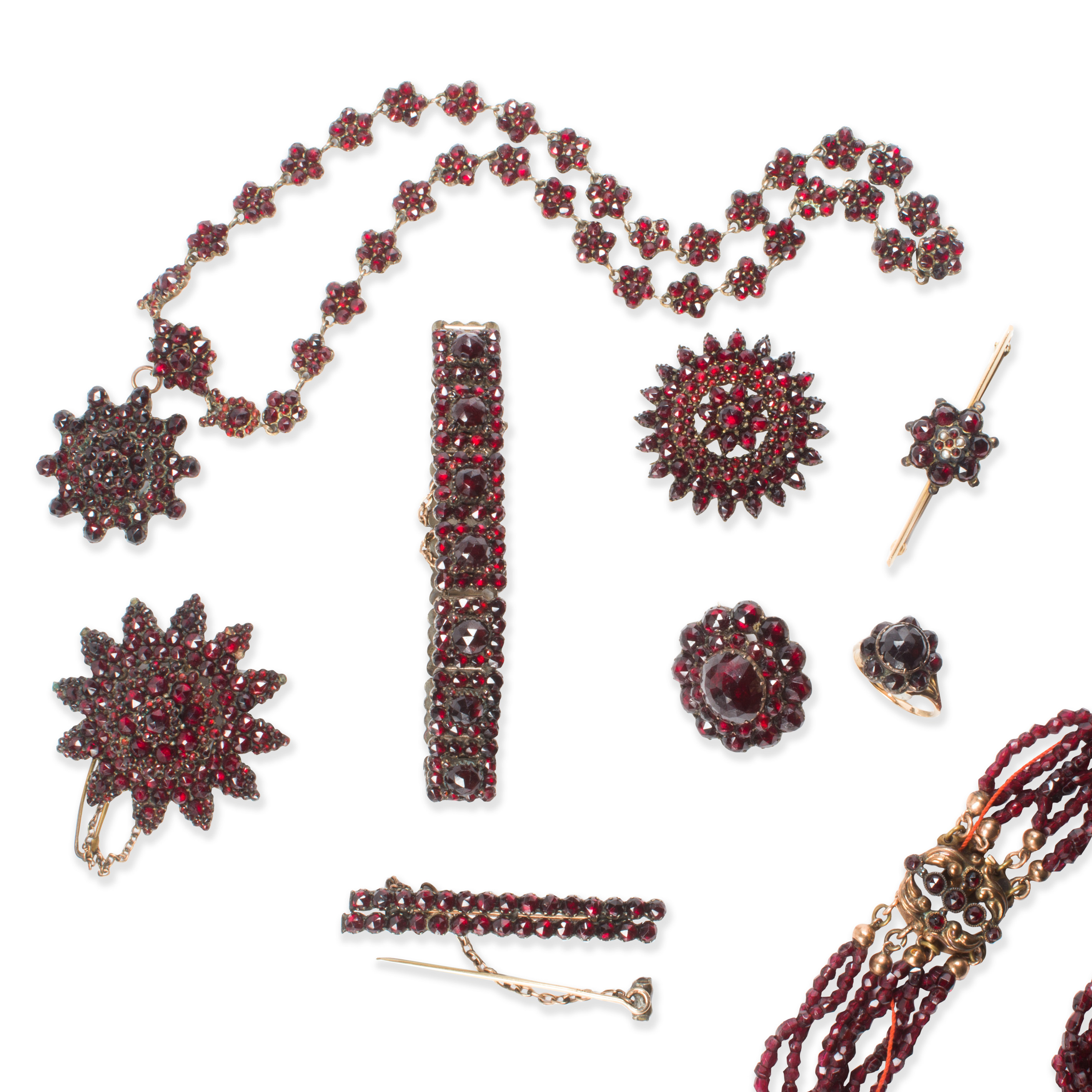 A GROUP OF BOHEMIAN GARNET