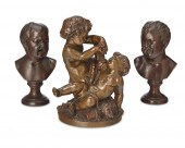 A GROUP OF BRONZE FIGURAL STAT