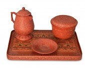 A GROUP OF BURMESE ETCHED RED