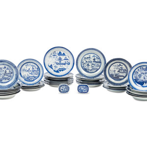 A Group of Canton Blue and White