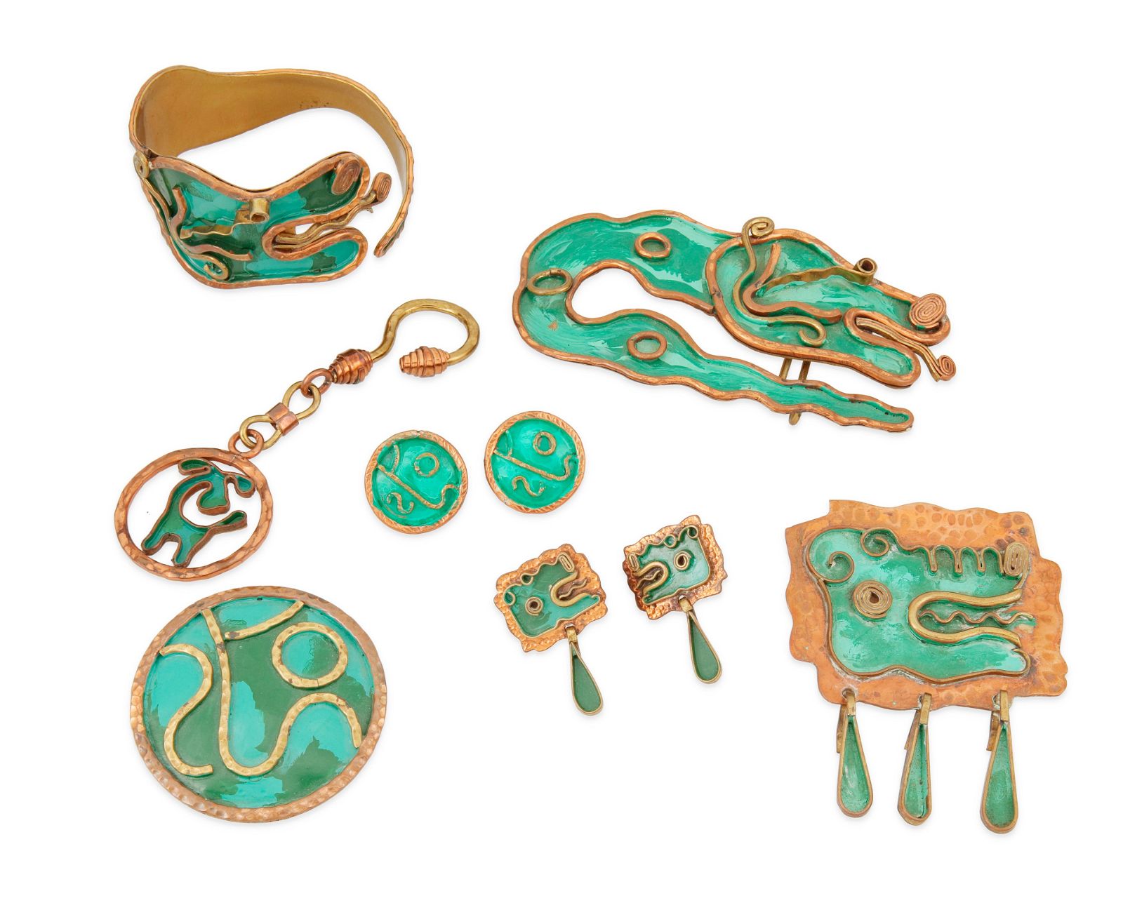 A GROUP OF CASA MAYA MEXICAN ENAMEL