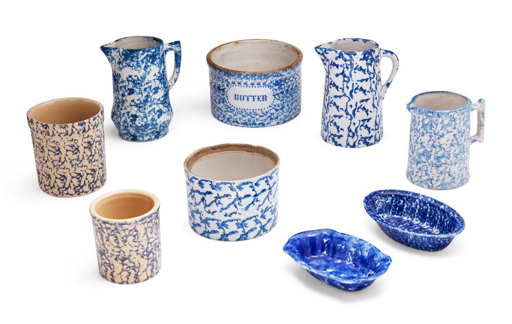 A GROUP OF CERAMIC SPONGEWAREA