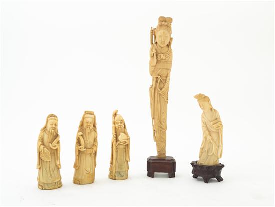 * A Group of Chinese Carved Ivory