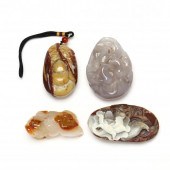 A GROUP OF CHINESE AGATE CARVI