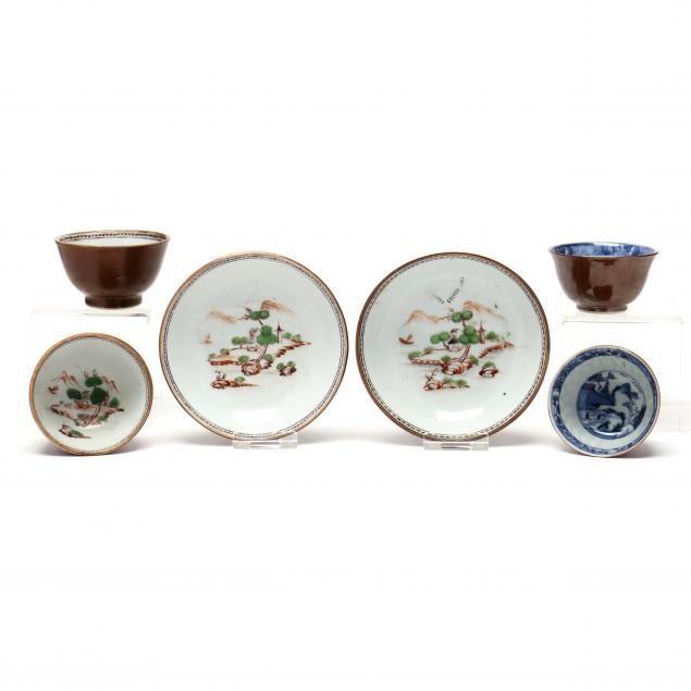 A GROUP OF CHINESE BATAVIA WARE TEA