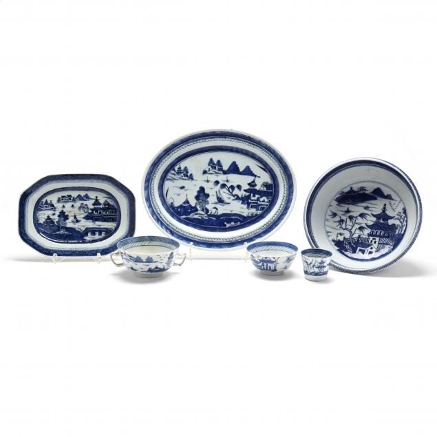 A GROUP OF CHINESE BLUE CANTON