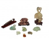 A GROUP OF CHINESE CARVED HARD
