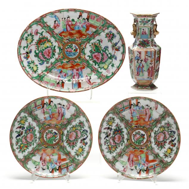 A GROUP OF CHINESE ROSE MEDALLION
